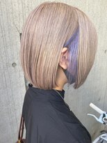 ダブルカラーミルクティーピンクベージュカラーハイトーンカラー