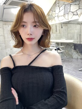 サイン 表参道(SIGN) 韓国ヘアグレージュカラーブリーチ無し髪質改善イヤリングカラー