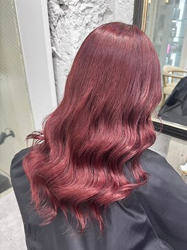 リア(riah) うる艶ハイブリーチカラー/ケアブリーチ/チェリーレッド/ロング