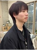 韓国メンズシースルーマッシュダウンパーマ韓国ウルフカット前髪