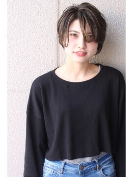 リム(RiM...) コントラストハイライトカラーショートボブ