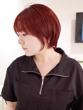 レフ(LEF) ショートボブ/くびれショート/コンパクト/ボルドー/レッド/暖色