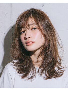 ヌフ(neuf) 髪質改善×ミディアムレイヤー【池袋/髪質改善/グレージュ】