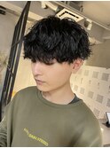 調布波巻きパーマツイストスパイラルパーマセンターパートウルフ