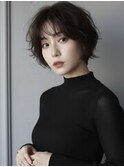 大人可愛い20代30代40代小顔ウルフレイヤーボブグレージュ