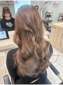 韓国ヘア髪質改善ブリーチなしダブルカラーミルクティベージュ