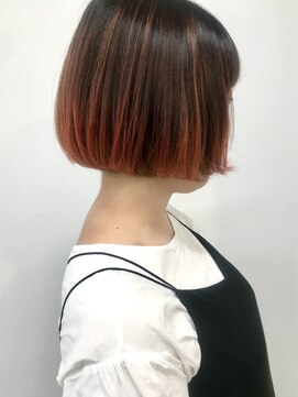 エイト 三軒茶屋店(EIGHT) ミニボブ×オレンジバレイヤージュ