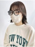グレージュ外ハネボブ_外ハネボブセクションカラー_ba381511