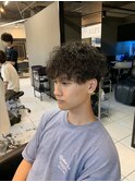 波巻きパーマ波巻きスパイラルパーマ王道マッシュショートメンズ