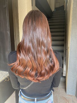 ギミック 自由が丘(gimmick) 抜け感のあるオレンジブラウンカラー【髪質改善トリートメント】