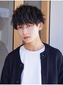 ツーブロック×波巻きパーマ