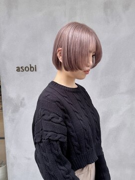 アソビ(Asobi) 【ブリーチ2回】ベイビーピンクのマッシュボブ
