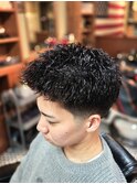 ツーブロック×アイロンパーマ