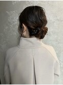 お呼ばれヘアセットパーティーヘアセットシニヨンアップスタイル