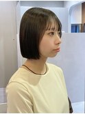 マロンベージュ/ブリーチなし/ボブ/韓国顔周り/大人ガーリー原宿