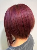 韓国ヘア[ダブルカラー]レッドバイオレット　ブリーチ使用[草加]