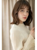 美髪ニュアンスカラー大人かわいいくびれヘアこなれミディY川口