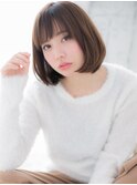 小顔補正立体カットで魅せるシンプルボブヘアf古河20代30代40代