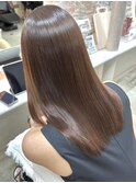 縮毛矯正髪質改善切りっぱなしレイヤーイヤリングカラー白髪染め
