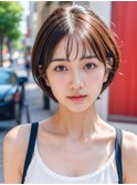ショートボブ、耳掛け