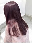 ブリーチなしWカラーカシスピンク暖色系カラー艶髪