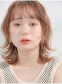 顔まわりレイヤーカット/小顔くびれ/ウェットヘア/大人かわいい