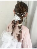 【池袋駅西口・ヘアセット】編みおろしツイン・浴衣ヘアセット
