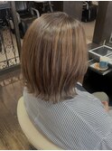 3Dハイライト　ミディアム　ハイライトカラー