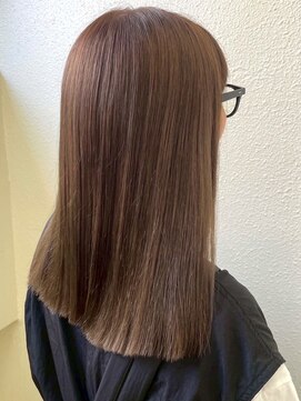 カミラボ(KAMI LABO) くすみベージュ セミロング ダメージレスカラー ストレート