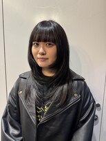 モナン 渋谷(Monan)&nbsp;黒髪  レイヤーカット 前髪ぱっつん ハッシュカット