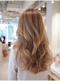 冬カラー◎グラデーションナチュラルベージュロング