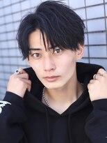 エイド 本店(aid)&nbsp;ショートアップバングブルーブラック刈り上げツーブロック