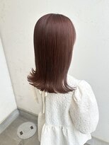 ジュエ ヘアー デザイン(Jue hair design)&nbsp;春のピンクブラウン/ワンカラー/ミディアムワンカール