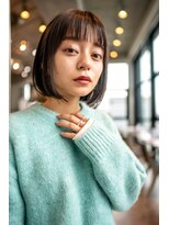 ケアリー 武蔵小杉(Carelly)&nbsp;大人かわいい前髪セシルカットココアブラウンフリンジウェーブ