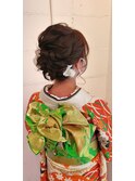 振袖 編み込み 華やか シニヨン ヘアスタイル