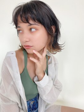 ルービック バランス 天王寺(Rubik's×Balance) ウルフレイヤーボブ×インナーカラー×毛先パーマ