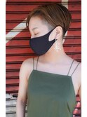 大人可愛い20代30代40代黒髪前下がりショートボブ丸みショート◎