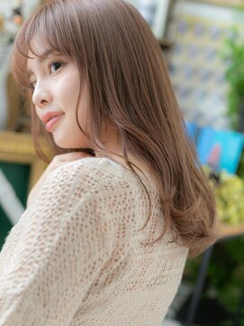 カバーヘア ブリス 川口(COVER HAIR bliss) 外国人風大人可愛い抜け感ミルクティーピンクT2川口20代30代40代