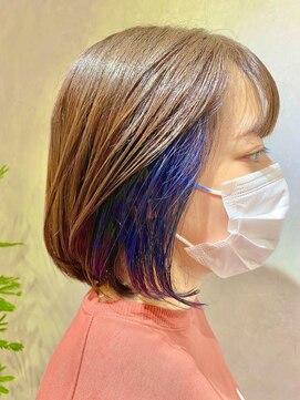 アクト 仙台 deuxieme(ACT) インナーカラー　ブルー