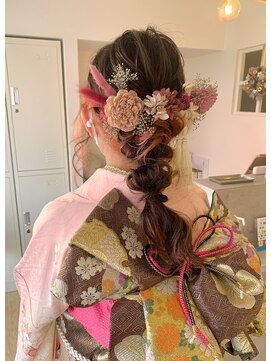 リラヘアー(Rela hair) 成人式編みおろしヘアセット