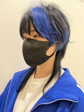 ギグス 栄店(gigs) ウルフミディアム×ポイントカラー/ブルー