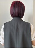 ケアブリーチ　デザインハイライト　コントラストカラーボブ