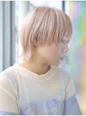 韓国風/ホワイトブロンド/ミニボブ/ウルフマッシュ/鎌倉