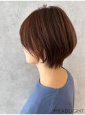 マッシュショート×アッシュブラウンイメチェン美髪ワイドバング