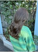 ゆるふわロングベージュカラーブリーチしない透明感カラー