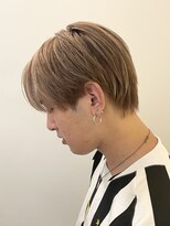 韓国風メンズミルクティーベージュダブルカラーハイトーンカラー