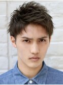 スパイキーショートアップバングツイストパーマフェード30代◇