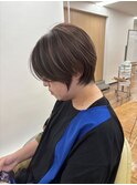 くびれショートボブ40代50代グレイカラー白髪染め白髪ぼかし