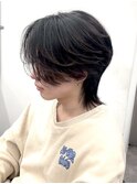 韓国マッシュスペインカールスパイーキーショートブルーブラック