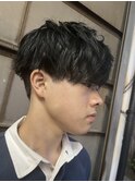 メンズツーブロックマッシュ